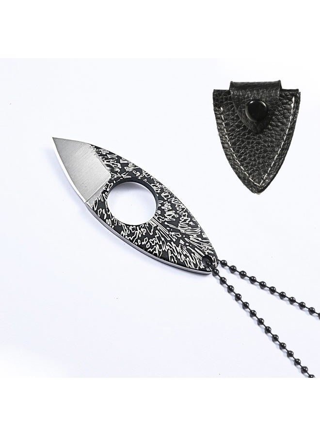WILD TACTICAL سكين ثابتة صغيرة أدوات يدوية للتخييم والسفر/EDC مع قلادة/غمد - Image 5