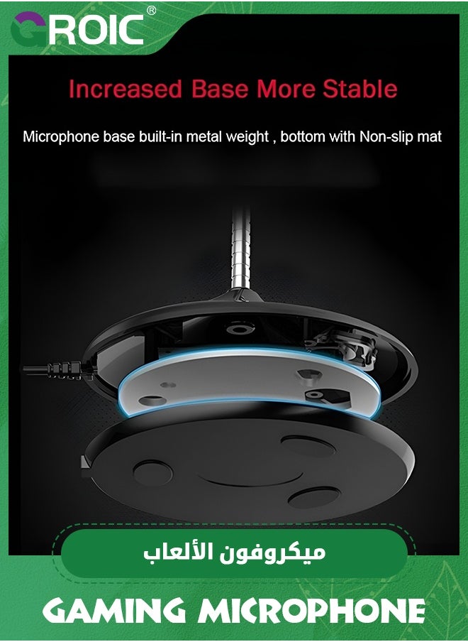 USB Gooseneck Microphone, Plug & Play Desktop Condenser PC Laptop Mic, Mute Button with LED Indicator, Real-Time Monitoring, Compatible with Windows/Mac, Ideal for YouTube Zoom Recording