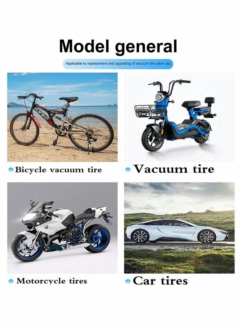 Fluorescent Blue Tire Valve Caps for Cars Bikes Motorcycles 12PCS Illuminated Noctilucous Accessories - Image 3