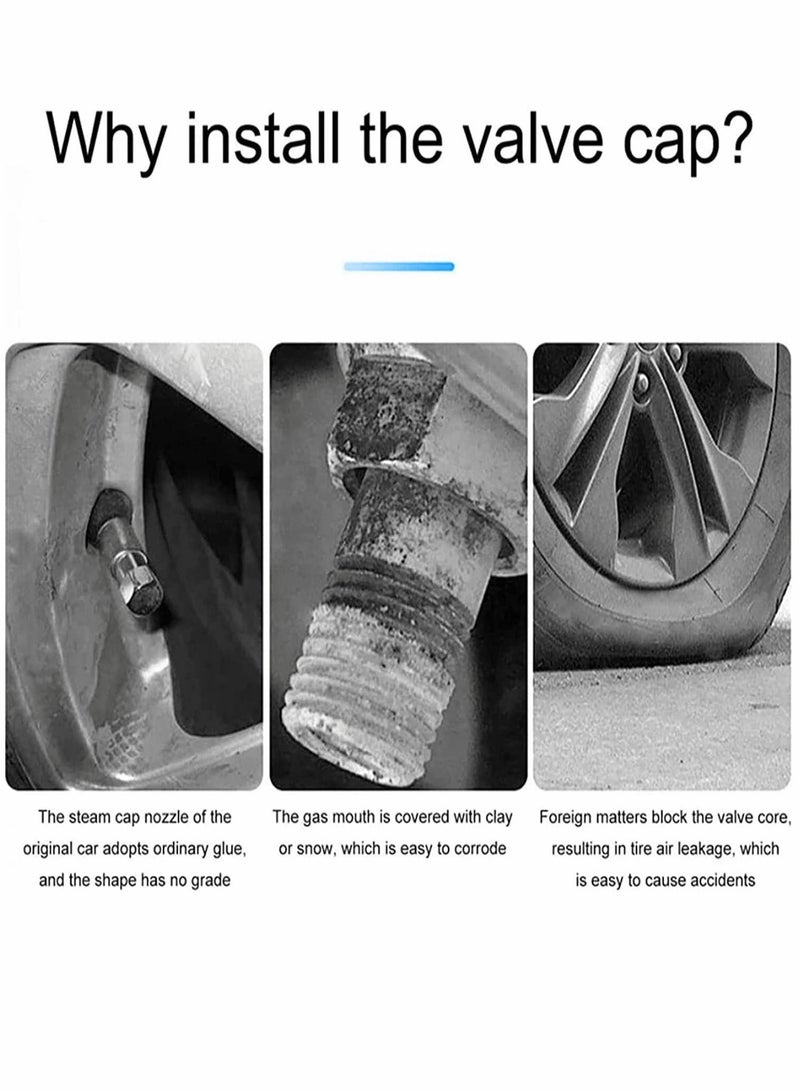 Fluorescent Blue Tire Valve Caps for Cars Bikes Motorcycles 12PCS Illuminated Noctilucous Accessories - Image 4