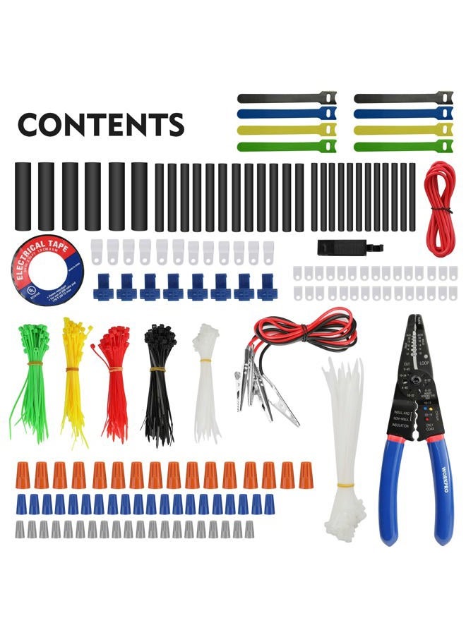 WORKPRO 582-piece Crimp Terminals, Wire Connectors, Heat Shrink Tube, Electrical Repair Kit with Wire Cutter Stripper - Image 3