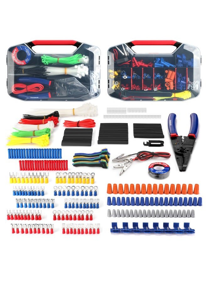 WORKPRO 582-piece Crimp Terminals, Wire Connectors, Heat Shrink Tube, Electrical Repair Kit with Wire Cutter Stripper - Image 1