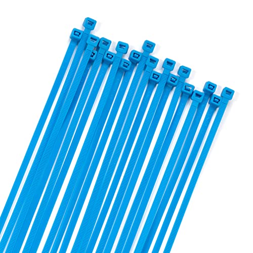 XINGO 100PCS Cable Zip Ties Heavy Duty Premium Nylon Plastic Wire Ties with 50 Pounds Tensile Strength SelfLocking Black Nylon Zip Ties for Indoor and Outdoor 12 inch Blue - Image 1