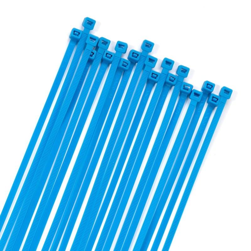 XINGO 100PCS Cable Zip Ties Heavy Duty Premium Nylon Plastic Wire Ties with 50 Pounds Tensile Strength SelfLocking Black Nylon Zip Ties for Indoor and Outdoor 12 inch Blue - Image 2