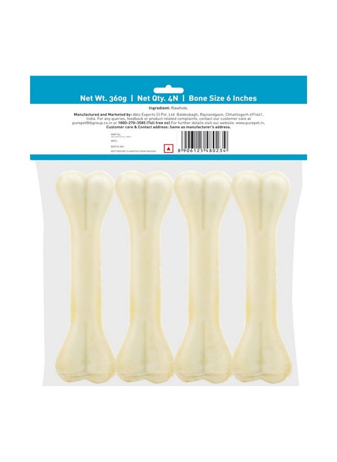 PUREPET PUREPET Dog Treats Pressed Chew Bones, 15.24 Cm - Pack Of 4 Bones, All Life Stages  - Image 2