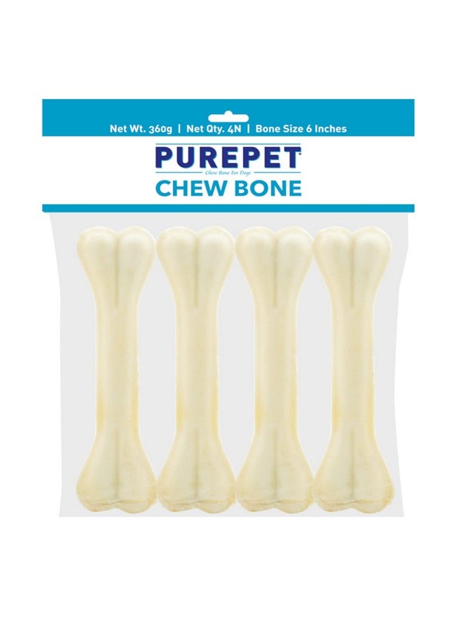 PUREPET PUREPET Dog Treats Pressed Chew Bones, 15.24 Cm - Pack Of 4 Bones, All Life Stages  - Image 1