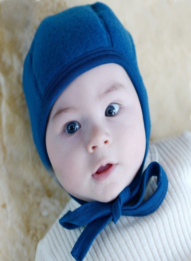 Ecoable Newborn Baby Bonnet, 0-6 Months | Organic Merino Wool Fleece, Pilot Cap with Ear Protection for Infants (Sand, EU 50/56 | 0-3 Months) - Image 3