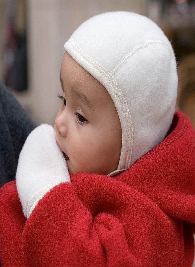 Ecoable Newborn Baby Bonnet, 0-6 Months | Organic Merino Wool Fleece, Pilot Cap with Ear Protection for Infants (Sand, EU 50/56 | 0-3 Months) - Image 4