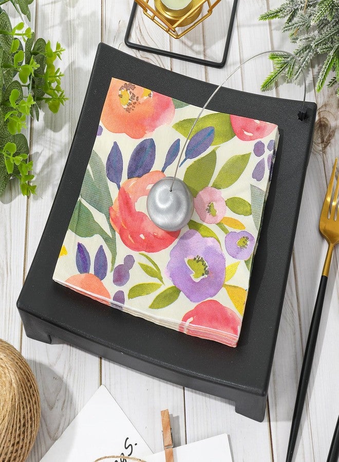 JarThenaAMCS جارثينا AMCS 80 قطعة من مناديل الورق الزهرية بألوان مائية زهور ملونة مناديل عشاء زخرفية قابلة للتخلص منها مناديل يد لربيع الزفاف عيد الميلاد حفلة استحمام الطفل لوازم الطاولة - Image 3