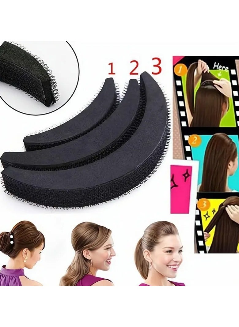 Goolsky 3pcs/set Fashion Hair Volume Increase Puff Sponge Pad Bump Up Insert Base DIY Updo Styling Hair Accessories  - Image 1
