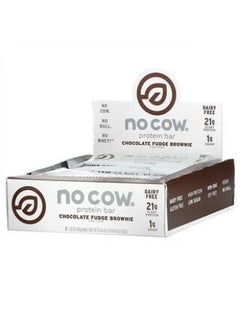 No Cow No Cow Protein Bar Chocolate Fudge Brownie 12 Bars 2.12 oz (60 g) Each 