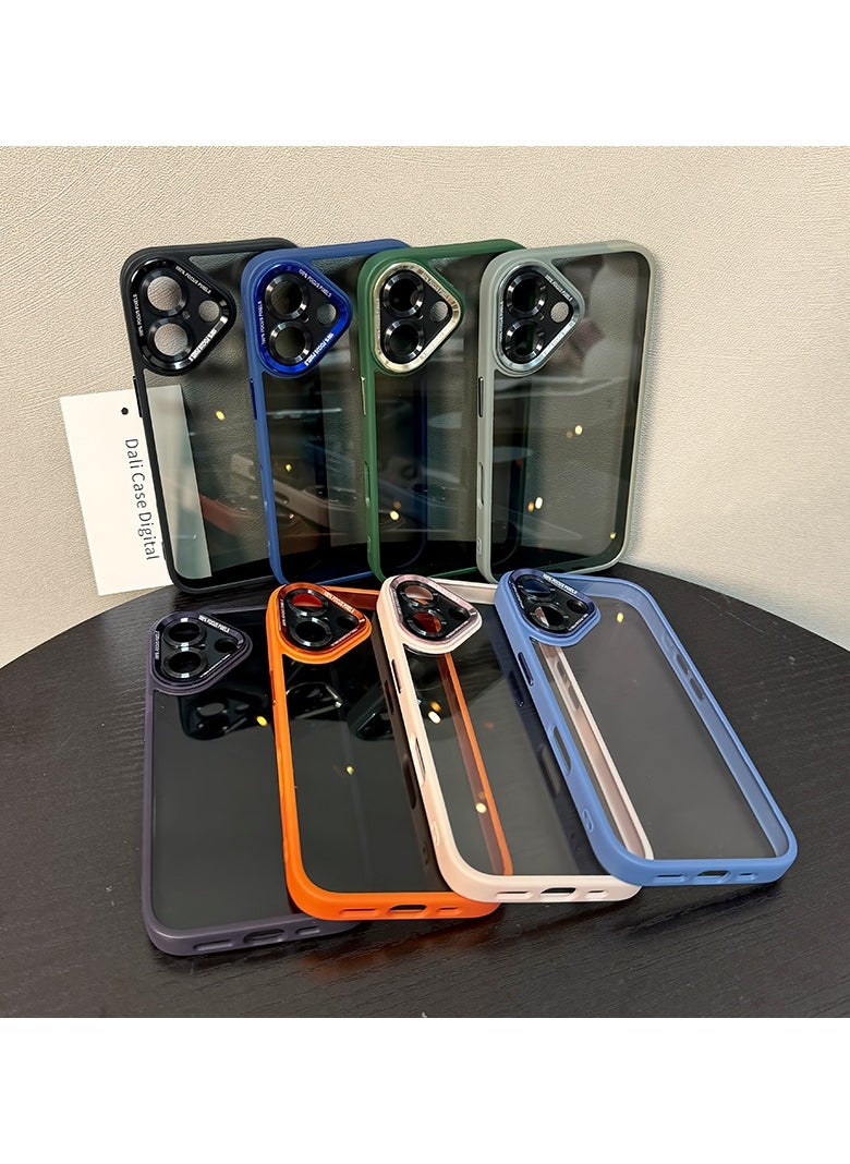 Exotic - Silicone Transparent Case for iPhone 16 - Shockproof Metal Camera Protection - Grey - Image 1