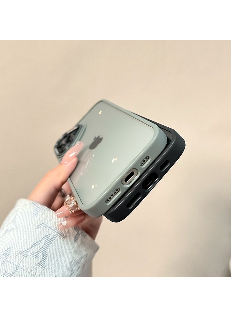 Exotic - Silicone Transparent Case for iPhone 16 - Shockproof Metal Camera Protection - Grey - Image 1