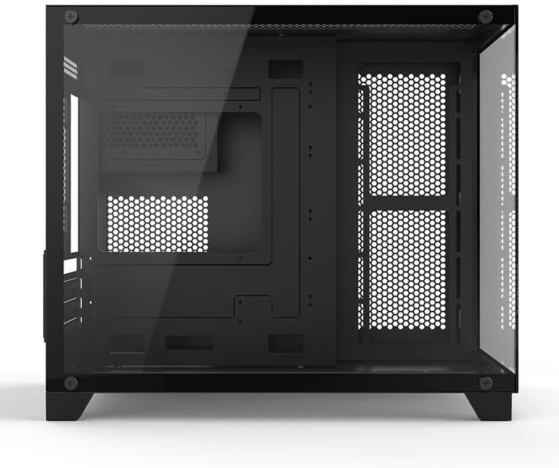 ATX Mid-Tower Computer Case, Panoramic Tempered Glass, | USB2.0 x2,USB 3.0 Ports x1, HDDx2/SSDx1 Slots -Black，Does Not Come With Any Fans. - Image 1