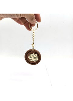 2 Packs Enjoy The Little Things Wooden Essential Oil Diffuser For Car Aromatherapy Diffuser Car Pendant Walnut Wood Diffuser Hangings Bags Backpack Pendant Wooden Oil Diffuser Keychains Key Chains