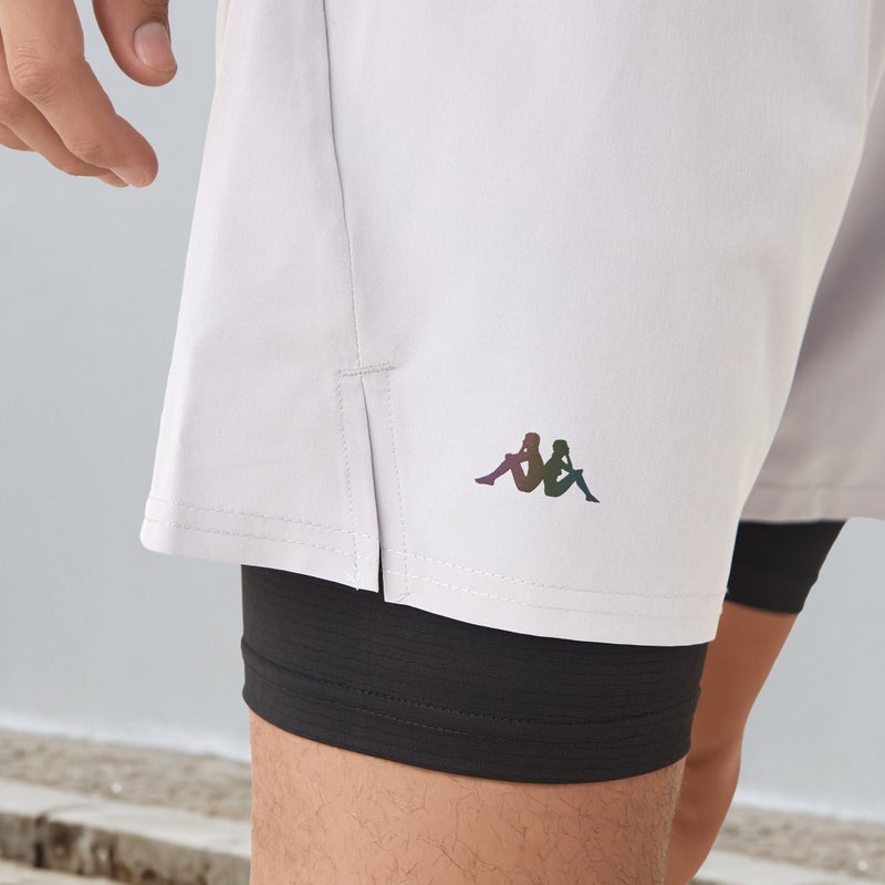 Kappa Logo Print Running Shorts with Inner Shorts - Image 4