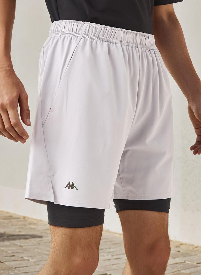 Kappa Logo Print Running Shorts with Inner Shorts - Image 1