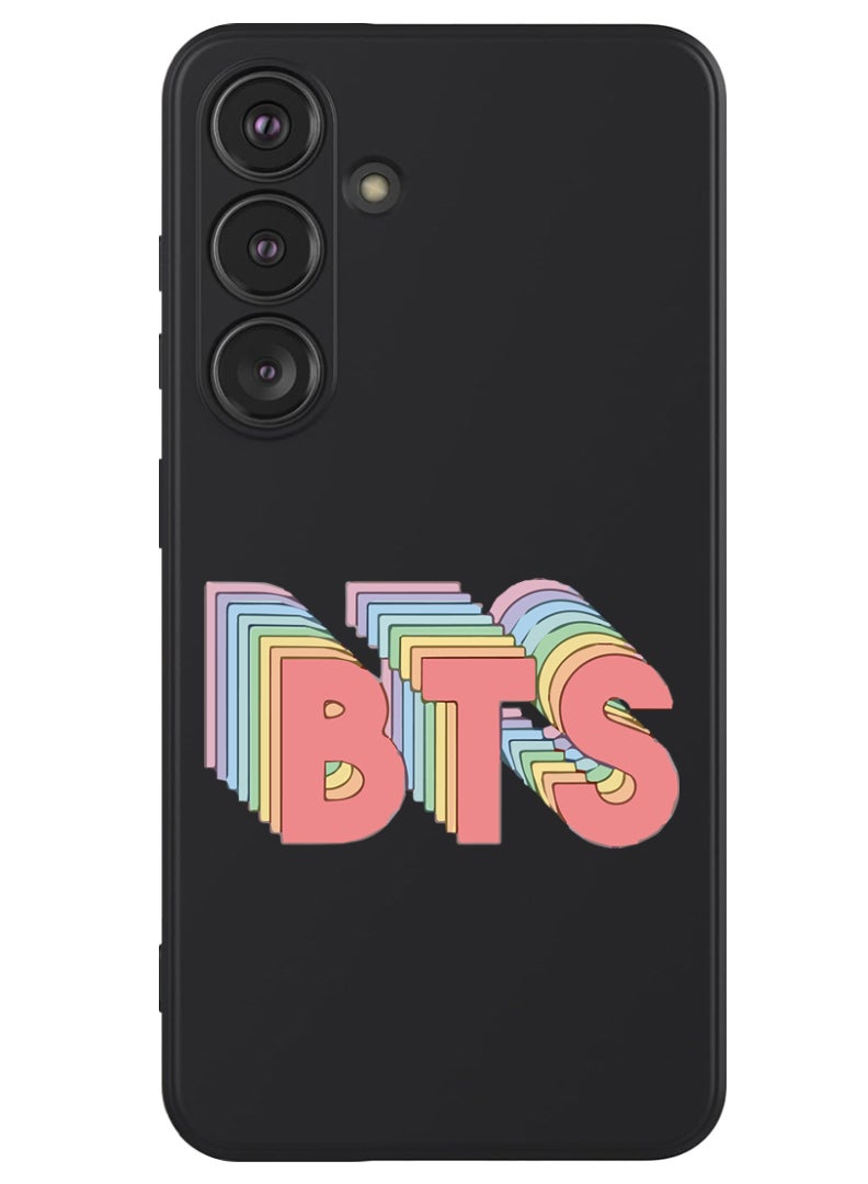 Theodor Protective Slim Fit Case Liquid Silicone Cover with Full Body Protection Anti-Scratch Shockproof Case For Samsung Galaxy S24 (Black) - BTS - Image 1