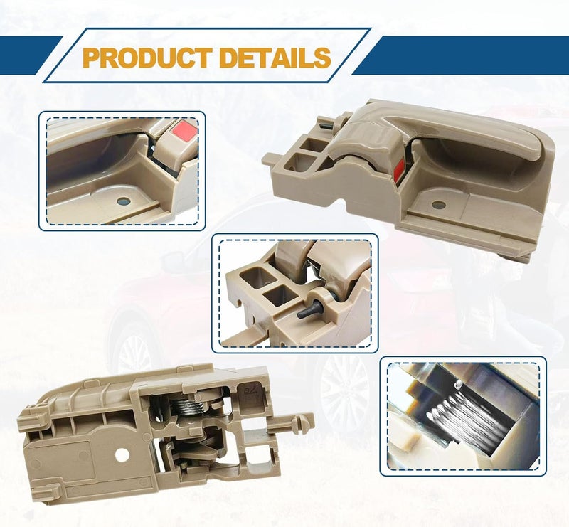RBOKO Driver and Passenger Side Interior Door Handles for Toyota and Pontiac - Beige - Image 3
