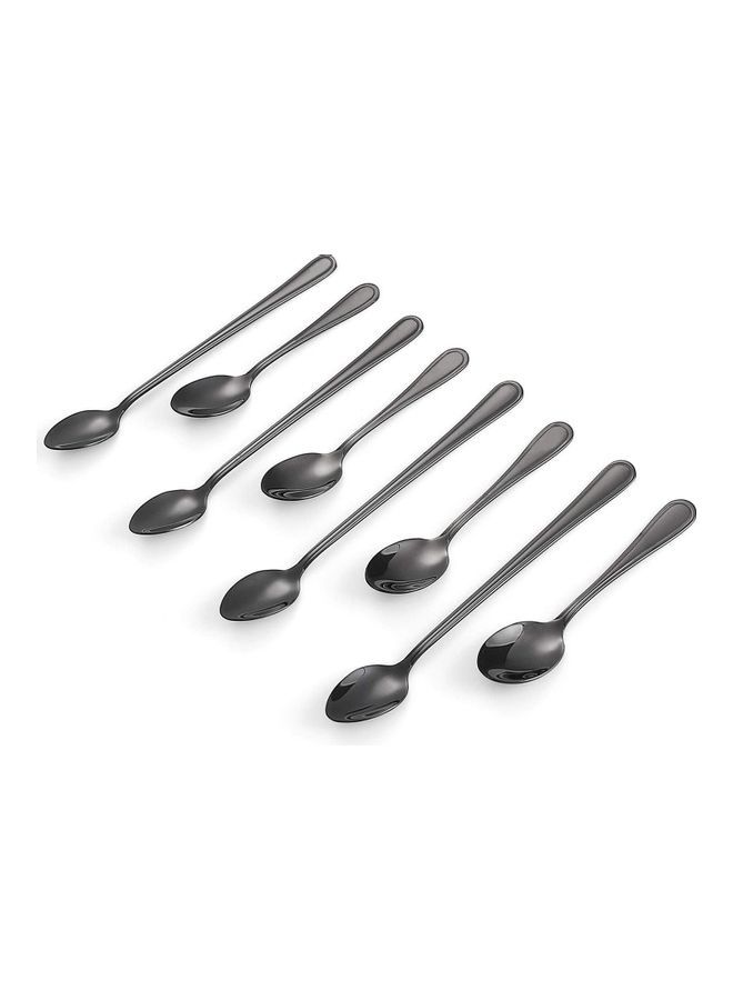 NIBEMINENT 8-Piece Long and Short Handle Coffee Tea Spoon Grey