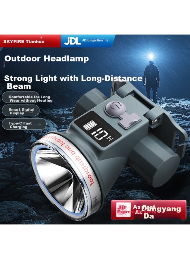 SkyFire Tianhuo Headlamp High Brightness Long Battery Life Lithium Battery Head-mounted Waterproof Military Mining Fishing Flashlight Rechargeable - Image 1