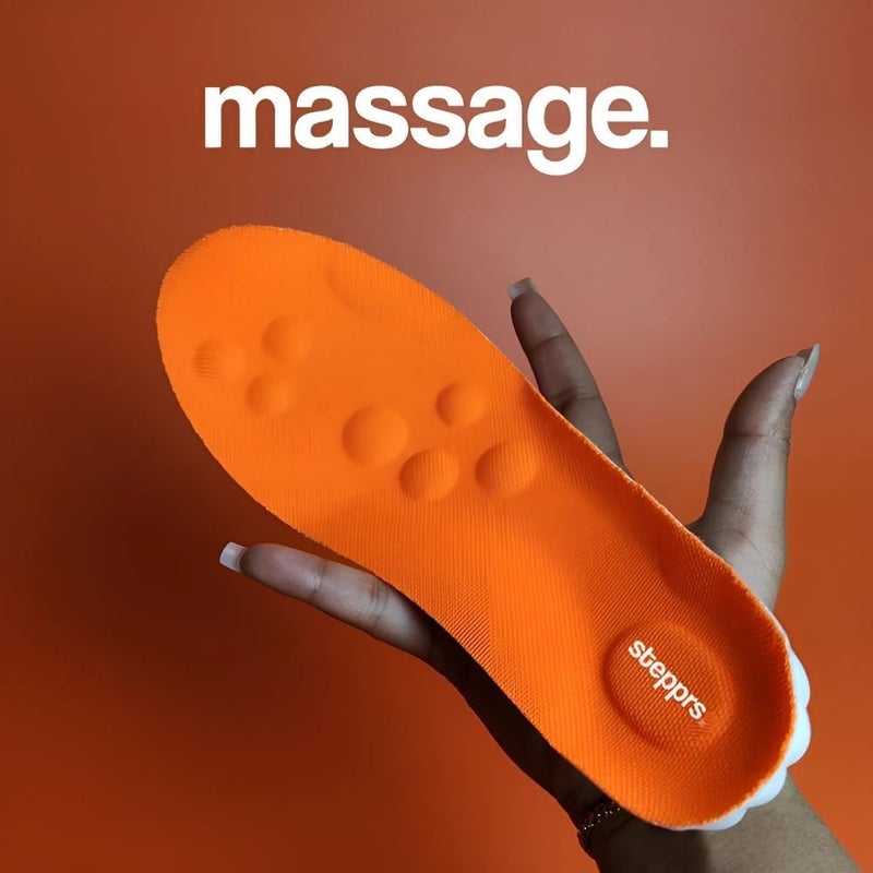Stepprs Original Stepprs Comfort Shoe Insoles for Men Women Adjustable Size 4D Memory Foam Cloud Soles Arch Support Improved Posture (Orange, US W 6.5-9) - Image 4