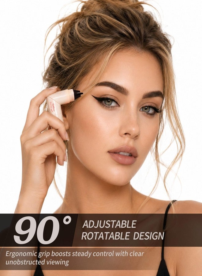 SUMEITANG Black Winged Eyeliner Stamp Pen, Dual Head 90° Rotating Design - Image 3