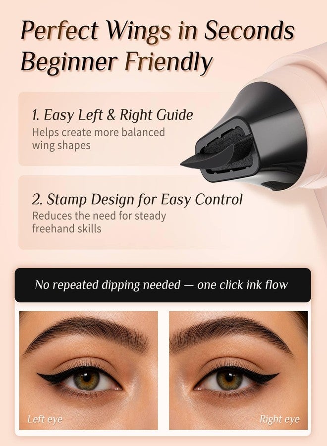 SUMEITANG Black Winged Eyeliner Stamp Pen, Dual Head 90° Rotating Design - Image 4