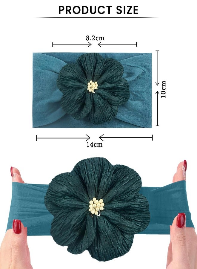 SYGA Baby Headband Nylon Flower Soft Stretchable Hairband for Newborn Infant Toddler Kids For 0-3 Year (Navy Blue, Free Size) - Image 4
