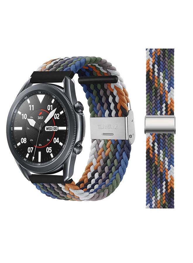 NIBEMINENT Adjustable Braided Solo Loop Band for Samsung Galaxy Watch3 45mm Multicolour - Image 1