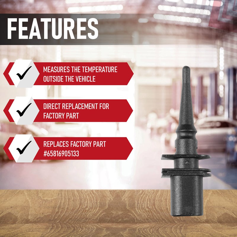 AA Ignition Ambient Air Temperature Sensor - Replaces 902020, 6581 6 905 133, 902-020, 65816905133 - Compatible with BMW Vehicles - 328i, 325i, 325Ci, 323i, 330i, 330Ci, 528i, 530i, M3, M6, X5, Z4-1995- 2011 - Image 2