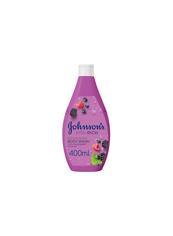Body Wash - Vita-Rich, Replenishing Raspberry Extract, Enriched With The Goodness Of Wild Berries, Raspberry Extract And Moisturising Glycerin 400ml