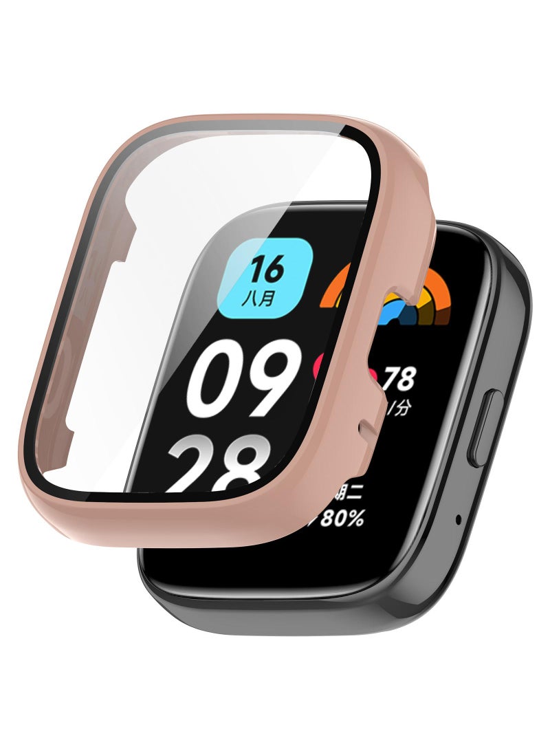 2 pieces Coverage Case with Screen Protector Compatible with Xiaomi Redmi Watch 3 lite Pink - Image 1
