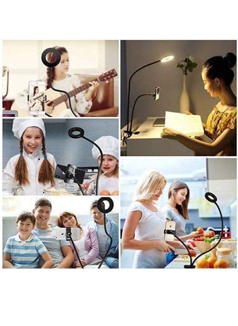 Ring Selfie Light For Mobile And Photoshoot Portable Selfie Mirror Ring For Video Call Shoot And Online Classes With Tripod Stand 21 Inch