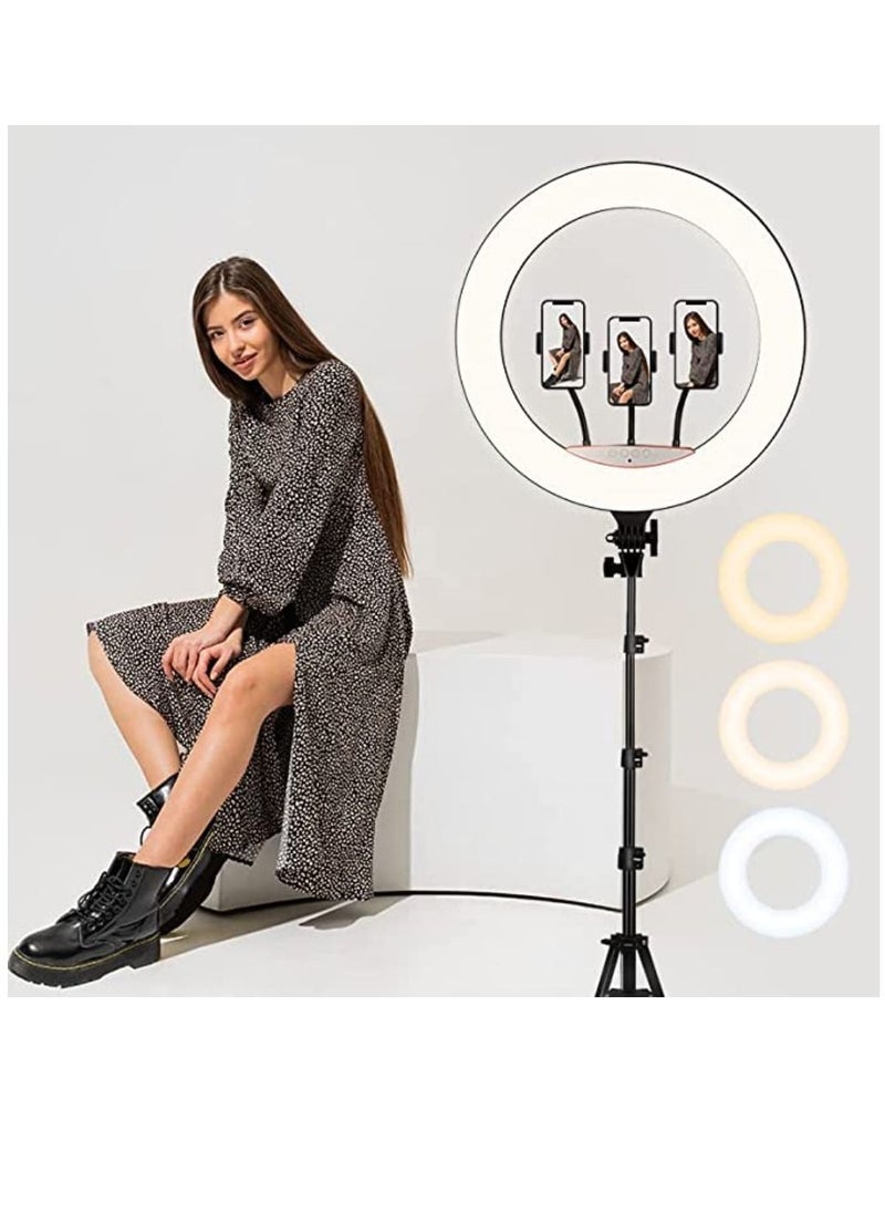 Ring Selfie Light For Mobile And Photoshoot Portable Selfie Mirror Ring For Video Call Shoot And Online Classes With Tripod Stand 21 Inch