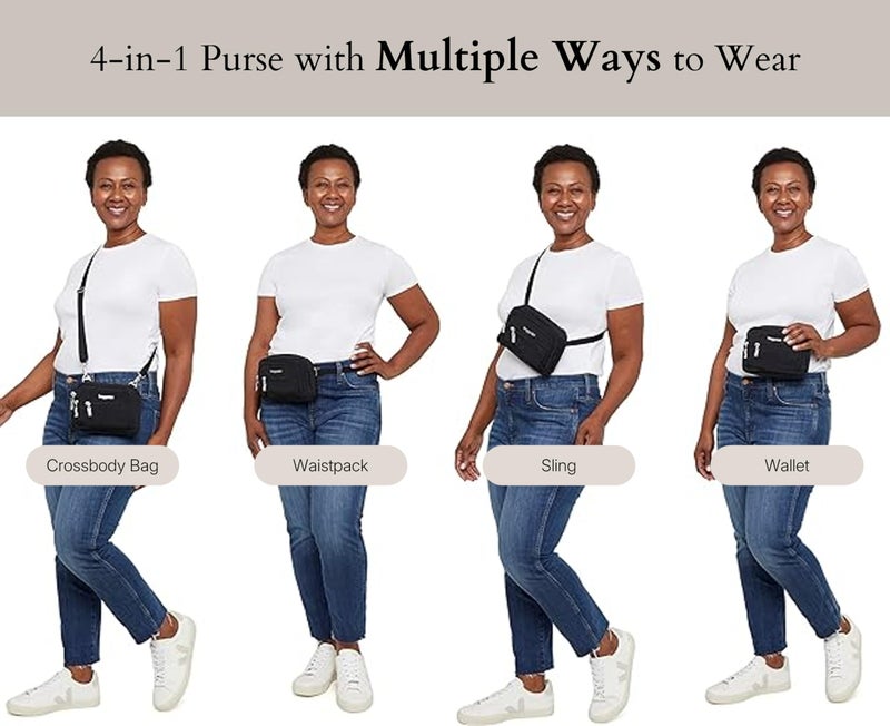 Baggallini womens Triple Zip Bagg, Black Quilt, One Size US - Image 5