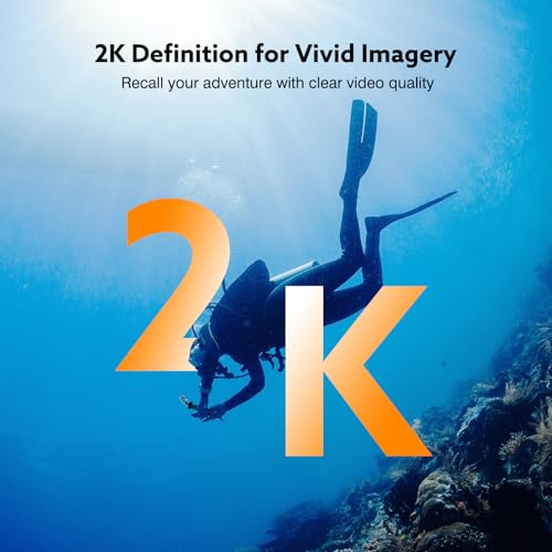 Losfom Z10 2K Action Camera, 64GB Wearable Sports Camera with Waterproof Case, Magnetic Clip, and Quick-Mount Accessories, Small Body Cam for Cycling, Diving, Travel, and Outdoor Adventures(BL64GB) - Image 2