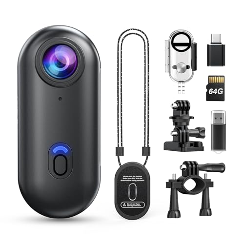 Losfom Z10 2K Action Camera, 64GB Wearable Sports Camera with Waterproof Case, Magnetic Clip, and Quick-Mount Accessories, Small Body Cam for Cycling, Diving, Travel, and Outdoor Adventures(BL64GB) - Image 1