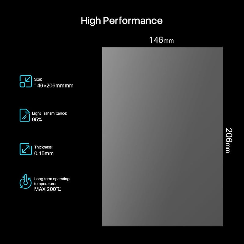 ELEGOO ELEGOO Original FEP Release Film 3PCS for Mars 4 Mars 5 Mars 5 Ultra LCD 3D Printer with 95 Light Transmittance 206  146mm 015mm Thickness  - Image 2