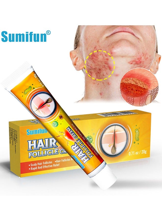 سوميفون كريم بصيلات الشعر ، بصيلات شعر فروة الرأس وبصيلات الشعر مع حب الشباب ، علاج الوجه والجسم ، علاج حب الشباب الكيسي الطبيعي ، كريم بصيلات الشعر الممتاز ومزيل البثور - 20 جم - Image 1