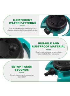 Excefore Lawn Sprinkler, Water Sprinkler for Lawn, Sprinklers for Yard, 8-Pattern Turret Sprinkler for Small Areas, Multipurpose Yard Sprinklers for Yard Lawn Grass Irrigation  - Image 4
