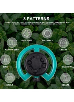 Excefore Lawn Sprinkler, Water Sprinkler for Lawn, Sprinklers for Yard, 8-Pattern Turret Sprinkler for Small Areas, Multipurpose Yard Sprinklers for Yard Lawn Grass Irrigation  - Image 2
