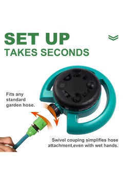 Excefore Lawn Sprinkler, Water Sprinkler for Lawn, Sprinklers for Yard, 8-Pattern Turret Sprinkler for Small Areas, Multipurpose Yard Sprinklers for Yard Lawn Grass Irrigation  - Image 3