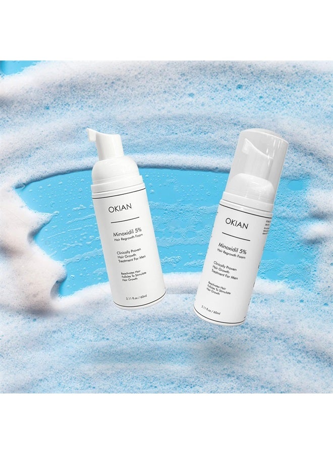 Okian Minoxidil Foam 5%, Hair Regrowth Treatment for Thicker and Fuller Hair 2 oz Bottle (1 Bottle) - Image 1