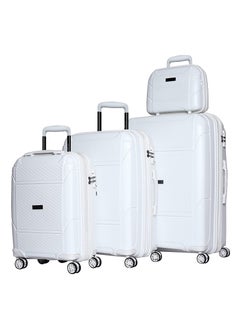ROWER Travelling Suitcase Hard Shell Lightweight Luggage-Hard Sided with Spinner Wheels & 3 Digit Number Lock-Set of 3 Trolley Bags and 1 cosmetic bag (20/24/28/14 Inches)  - Image 1
