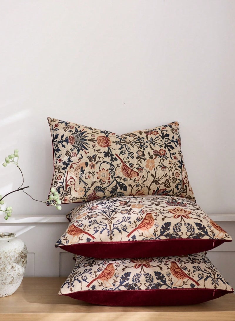 Cushion Covers for Sofas with Traditional Floral Patterns – Elegant Pillow Set for Living Room Décor - Image 2