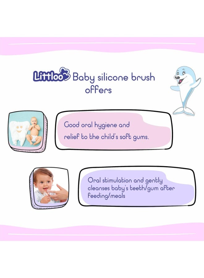 LITTLOO Silicone Baby Finger Manual Toothbrush, Great For Massaging & Cleaning Gums, Bpa-Free, Use Soft Brush For Kids & New Born Baby, Kids Finger Toothbrushes Pack Of 2 (Clear) - Image 4