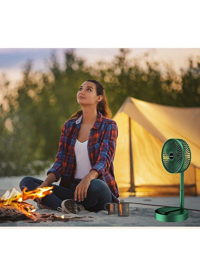 ULHYC مروحة تلسكوبية قابلة للطي، مروحة مكتب لاسلكية محمولة، بطارية مدمجة قابلة لإعادة الشحن USB، 2000 مللي أمبير في الساعة، ارتفاع قابل للتعديل، 3 سرعات للاستخدام المنزلي في الهواء الطلق، مروحة تهوية صغيرة قابلة للتعديل  - Image 5