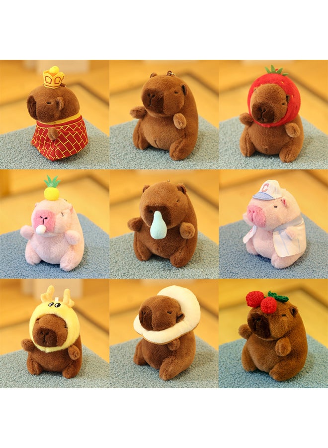 Kapibala Doll Cross Border Doll Pendant Keychain Capybara Plush Toy Girl Gift Trinket Doll-Color:Capybara Back Spongebob Squarepants-Height:Dimensions As Above - Image 2