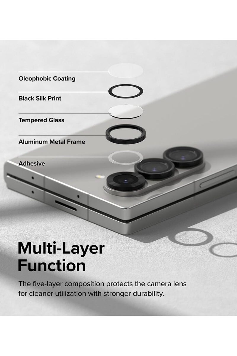 إيروريكس غطاء حلقي أسود لهاتف سامسونج زد فولد 5، 3 قطع، غشاء عدسة الكاميرا، زجاج مقوى خلفي لهاتف سامسونج زد فولد 4 و5 و6 - Image 4